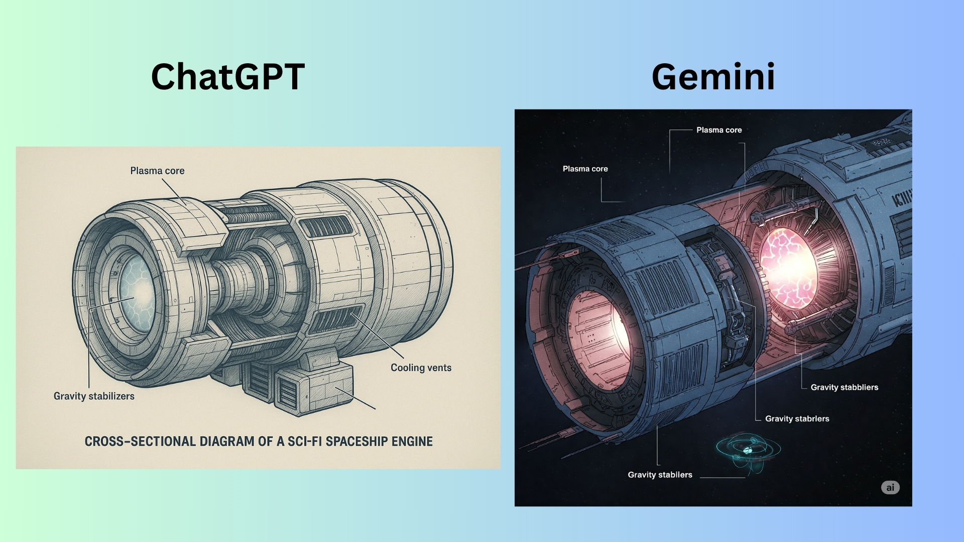 AI generated images by ChatGPT and Gemini