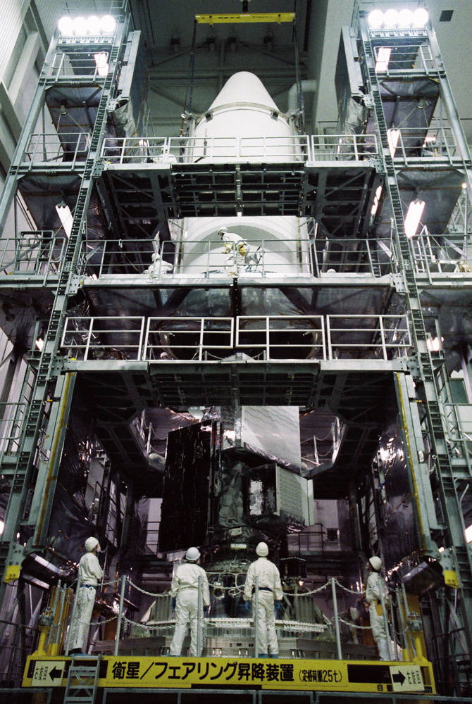 Global Precipitation Measurement Mission's Core Observatory Encapsulated in Fairing