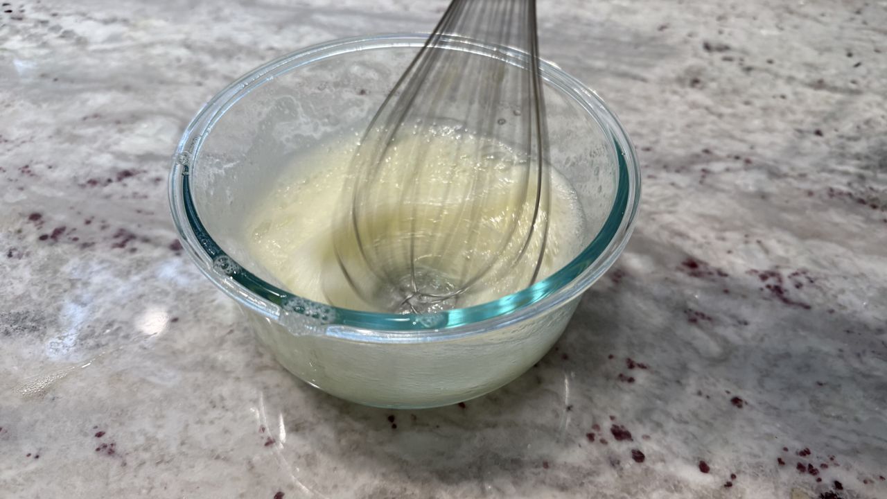 Ninja Power Duo Immersion Blender with Whisk whisking egg whites