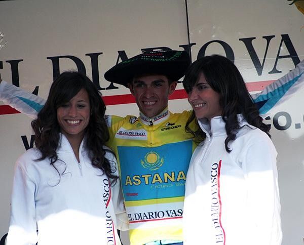 Spain's Alberto Contador (Astana) finished the week the way he started it - on the podium.