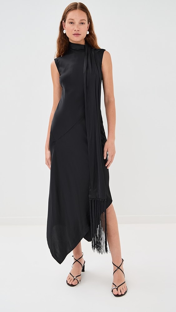 Acne Studios Viscose Soft Satin Tunic Dress