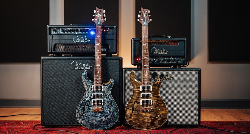 PRS 40th Anniversary Special Semi-Hollow Limited Edition: featuring a black limba neck and body and artist grade figured maple top, these are restricted to just 280 pieces worldwide.