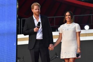 Prince Harry and Meghan Markle at Global Citizen Live on September 25, 2021