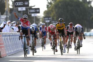 Mathieu van der Poel won stage 1 at the UAE Tour