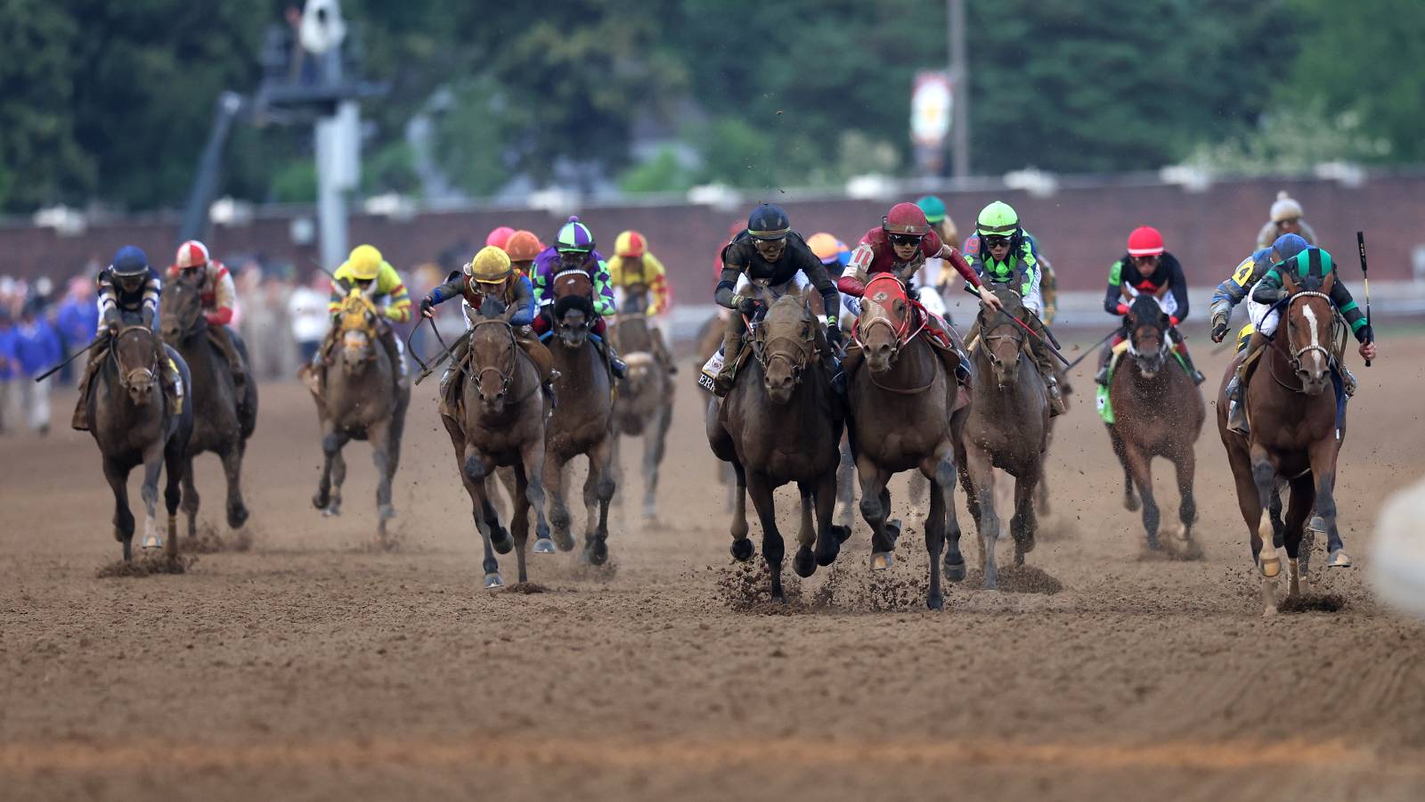 A group of racers during the 2024 Kentucky Derby.