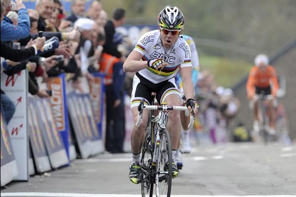 Cadel Evans (BMC) seemed not to be hampered by the often talked about "Curse of the Rainbow Jersey"