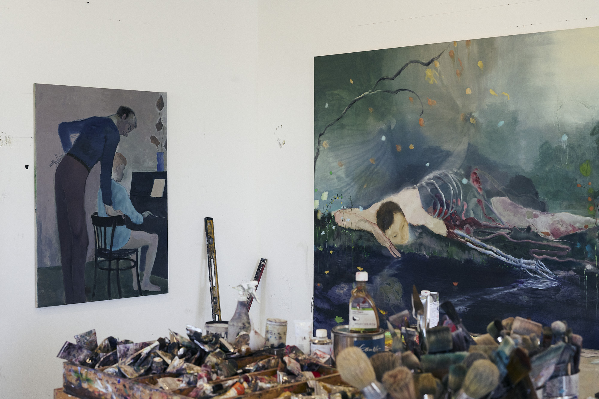 Artworks in Sanya Kantarovsky's studio