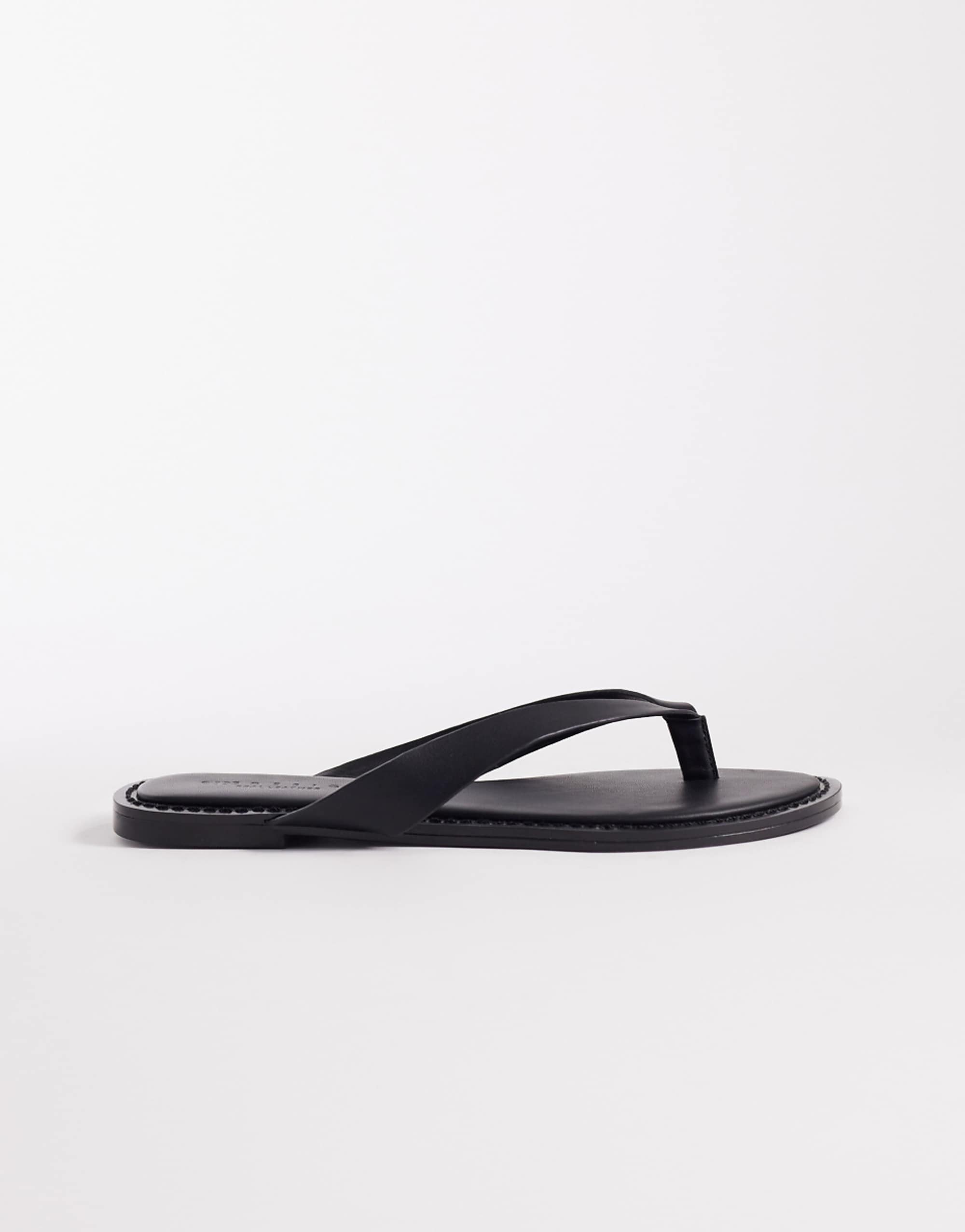 Asos Design Fenna Premium Leather Flip Flop in Black