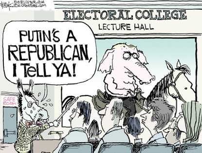 Political cartoon U.S. Democrats Electoral College Putin