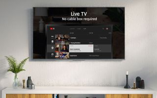 YouTube TV, one of the best cable TV alternatives, on a TV