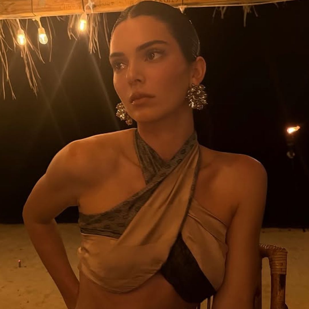 Kendall Jenner celebrated her 30th birthday in a satin skirt set from Dries Van Noten