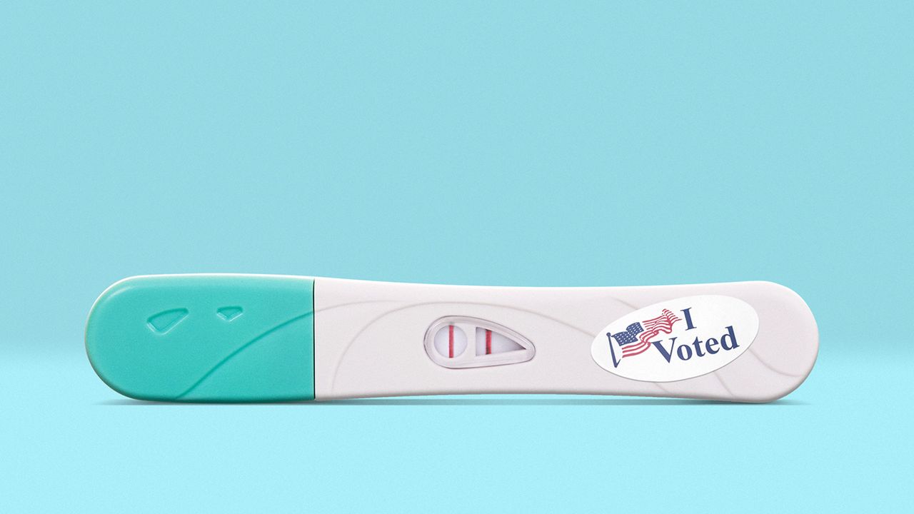 Pregnancy test with &amp;quot;I voted&amp;quot; sticker