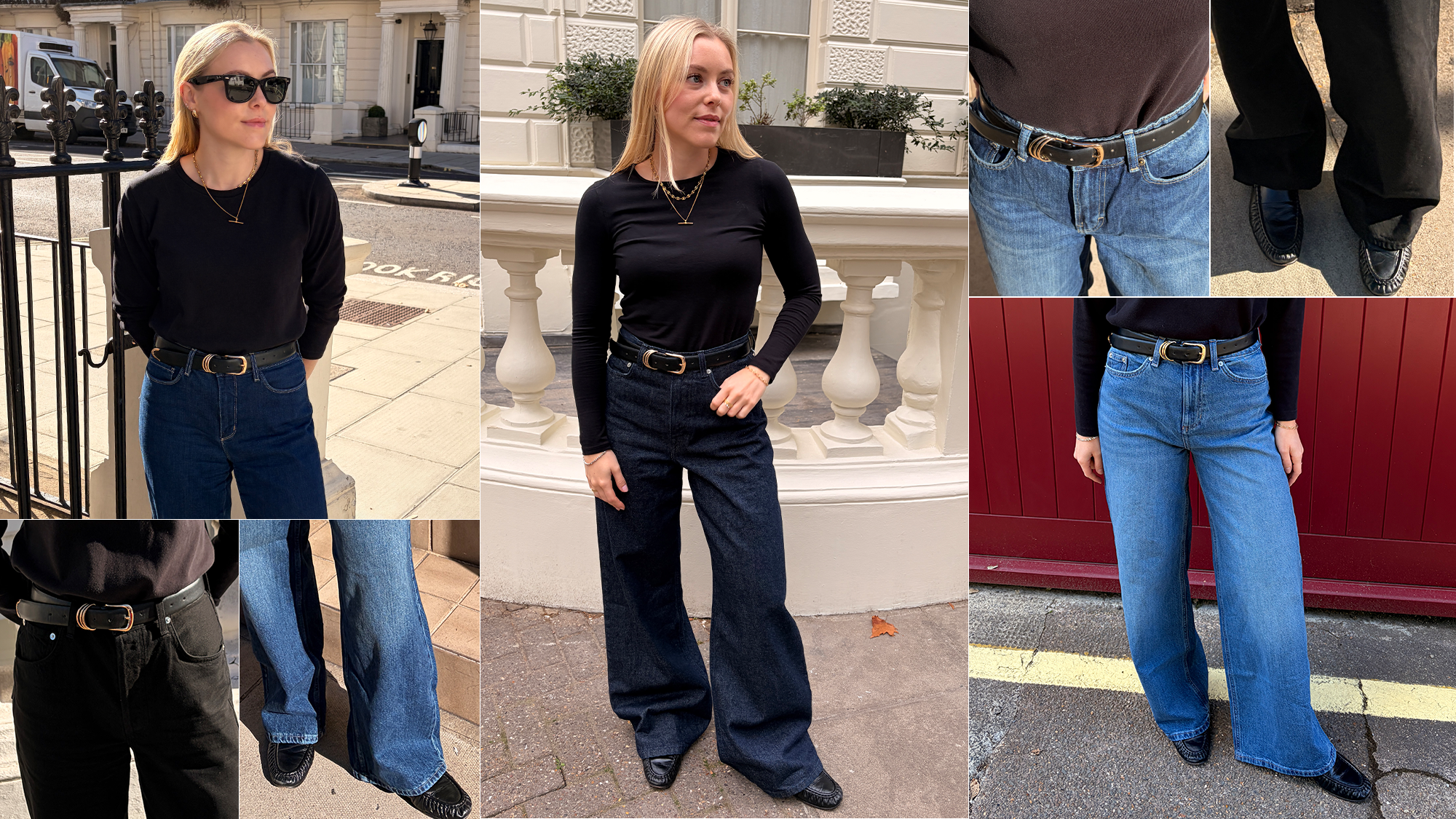An image of the best wide-leg jeans, according to Who What Wear UK editors. 