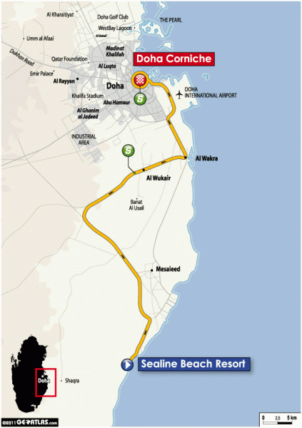 Tour of Qatar - Stage 5 Map