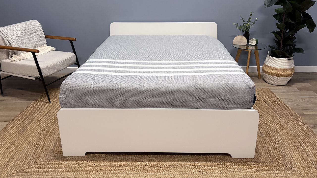 The Leesa Original mattress on a bed frame in the Tom's Guide Sleep Lab