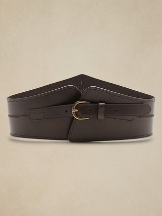 Leather corset belt