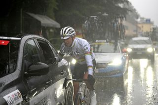 Tre Valli Varesine: Tadej Pogačar shortly before the race was cancelled due to poor weather