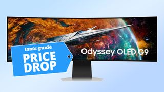 Samsung Odyssey OLED G9 with price drop tag