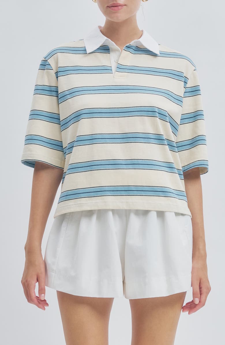 Frankie Stripe Stretch Cotton Polo