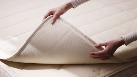 The Birch Organic Mattress Topper in beige