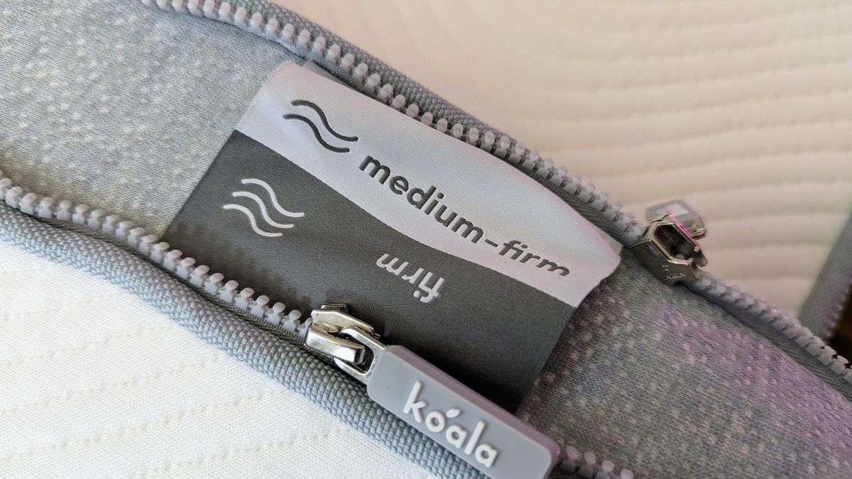 Koala mattress showing internal tags