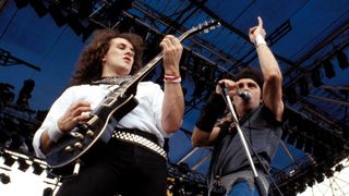 Ronnie James Dio with his guitarist, Vivian Campbell