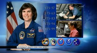 The Cygnus spacecraft flying Orbital Sciences' Orb-2 cargo mission to the International Space Station is named in honor of NASA astronaut Janice Voss, who died in 2012.