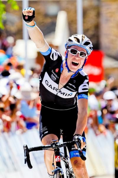 Cameron Meyer with the stage win that would bring him overall victory in th eTour Down Under