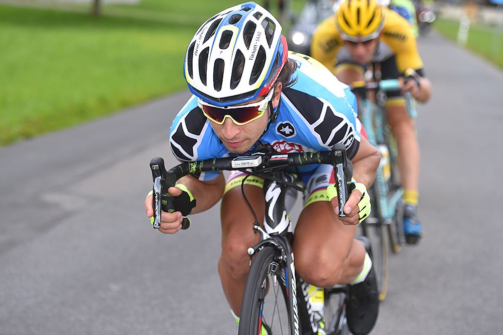 Peter Sagan (Tinkoff-Saxo) descending during stage 2