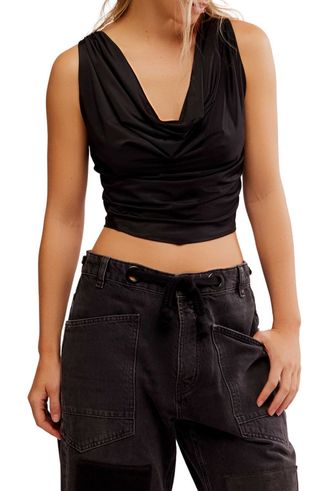 City Nights Cowl Neck Sleeveless Top