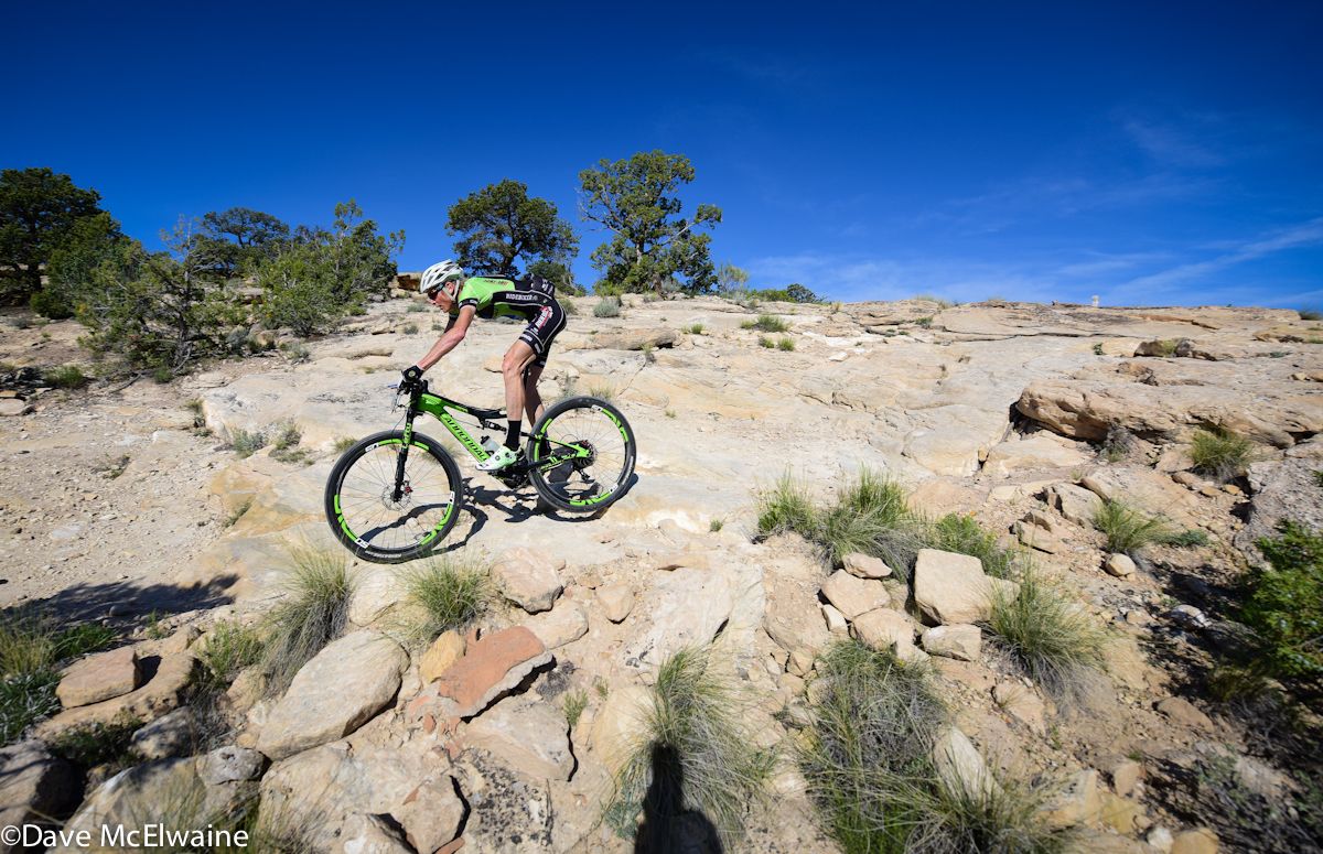 Alex Grant (Ridebiker Alliance) looked comfortable riding in second place