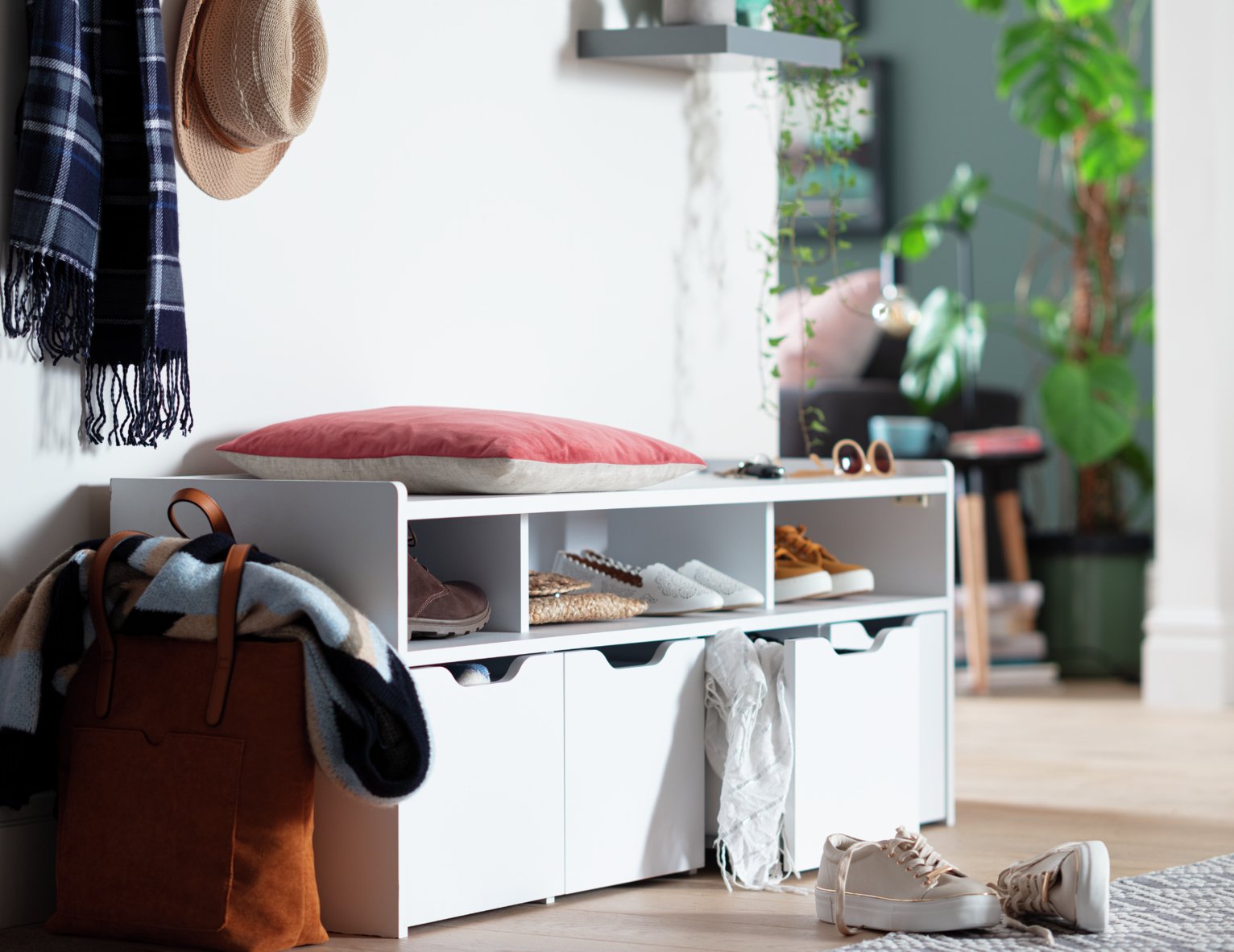 Habitat Compton 3 Shelf Shoe Bench - White