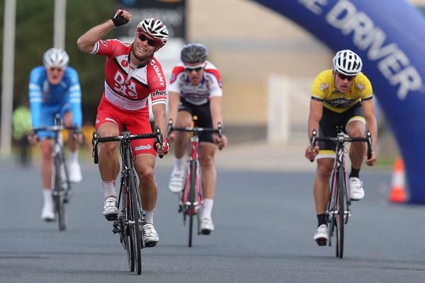 Malcolm Rudolph (Drapac) gets his team's second stage win of the day in Euston