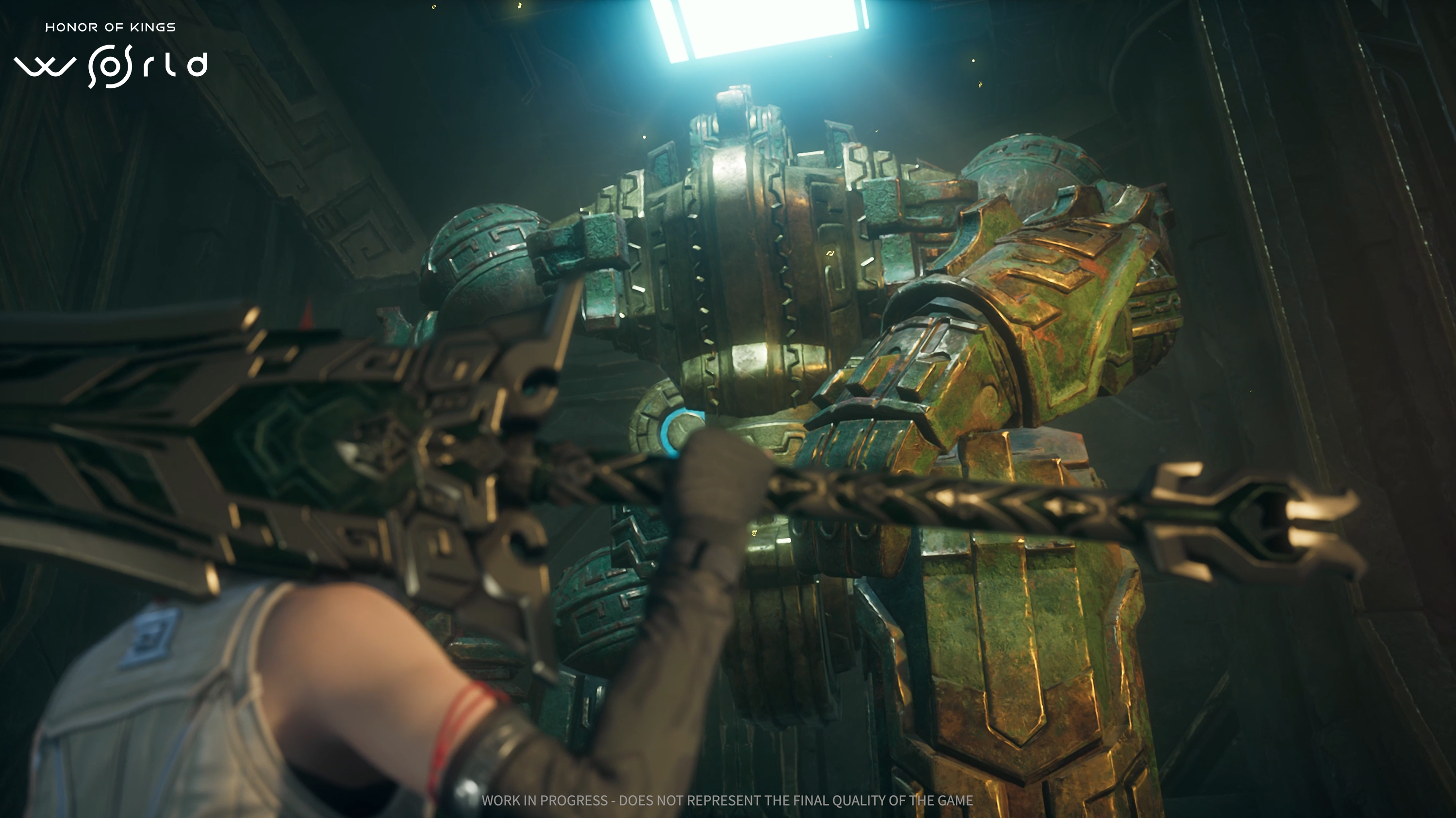 Honor of Kings: World; screens from a colourful fantasy game