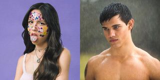 Olivia Rodrigo Sour Album cover and Taylor Lautner in New Moon