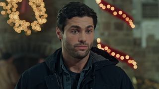 Matthew Daddario as Gabe DeLuca in Holiday Touchdown: A Bills Love Story.