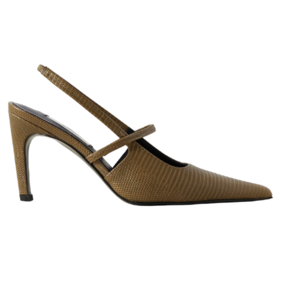 TOTEME Lizard-effect Leather Slingback Pumps