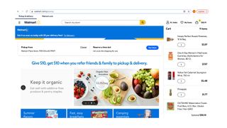 Walmart Grocery review: Image shows the website's homepage.