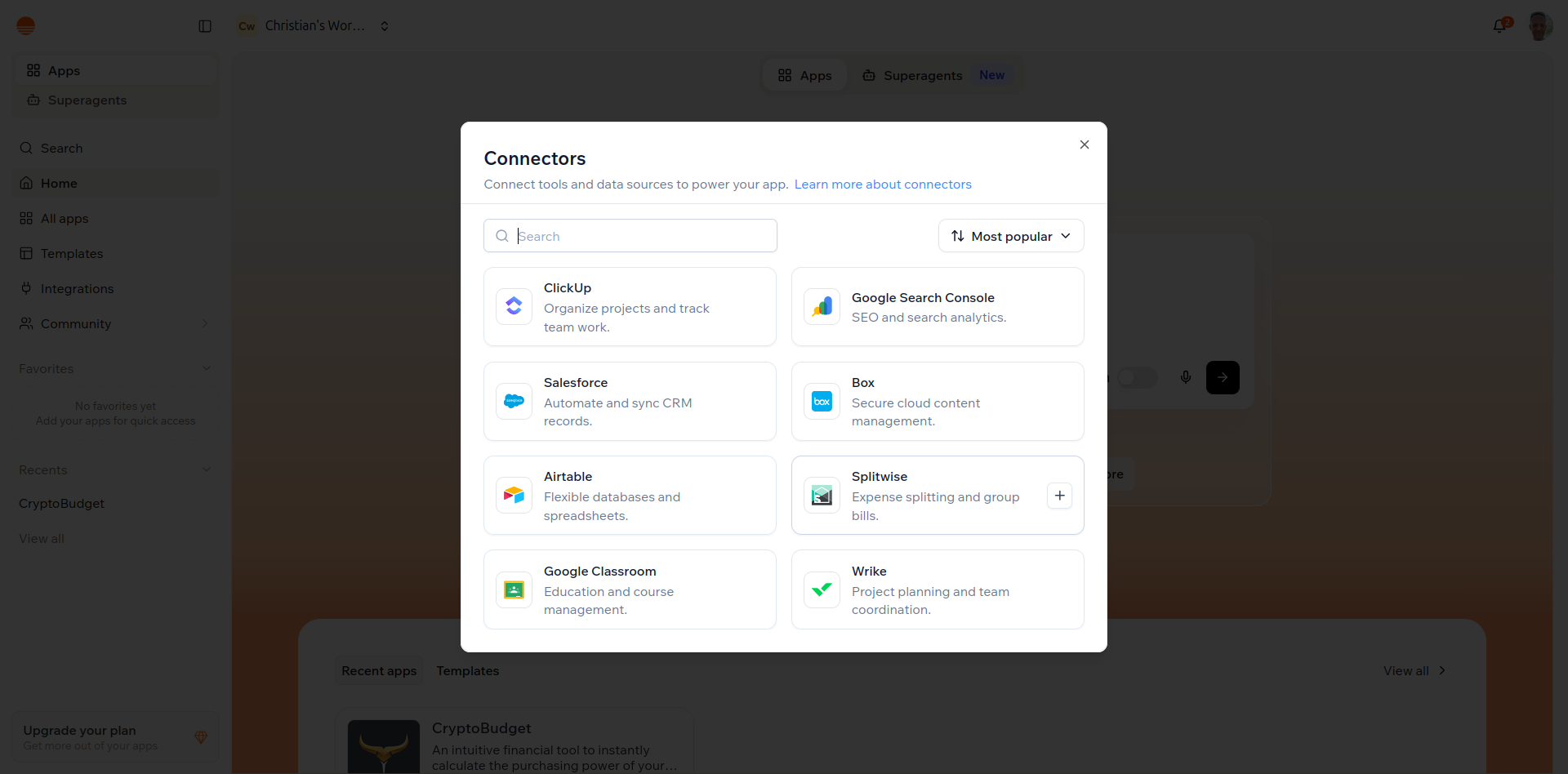 Base44 connectors enable integration with 3rd party tools
