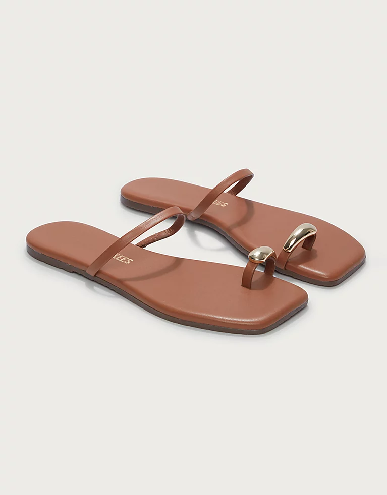 The White Company, TKEES Colette Gold Toe-Post Sandals