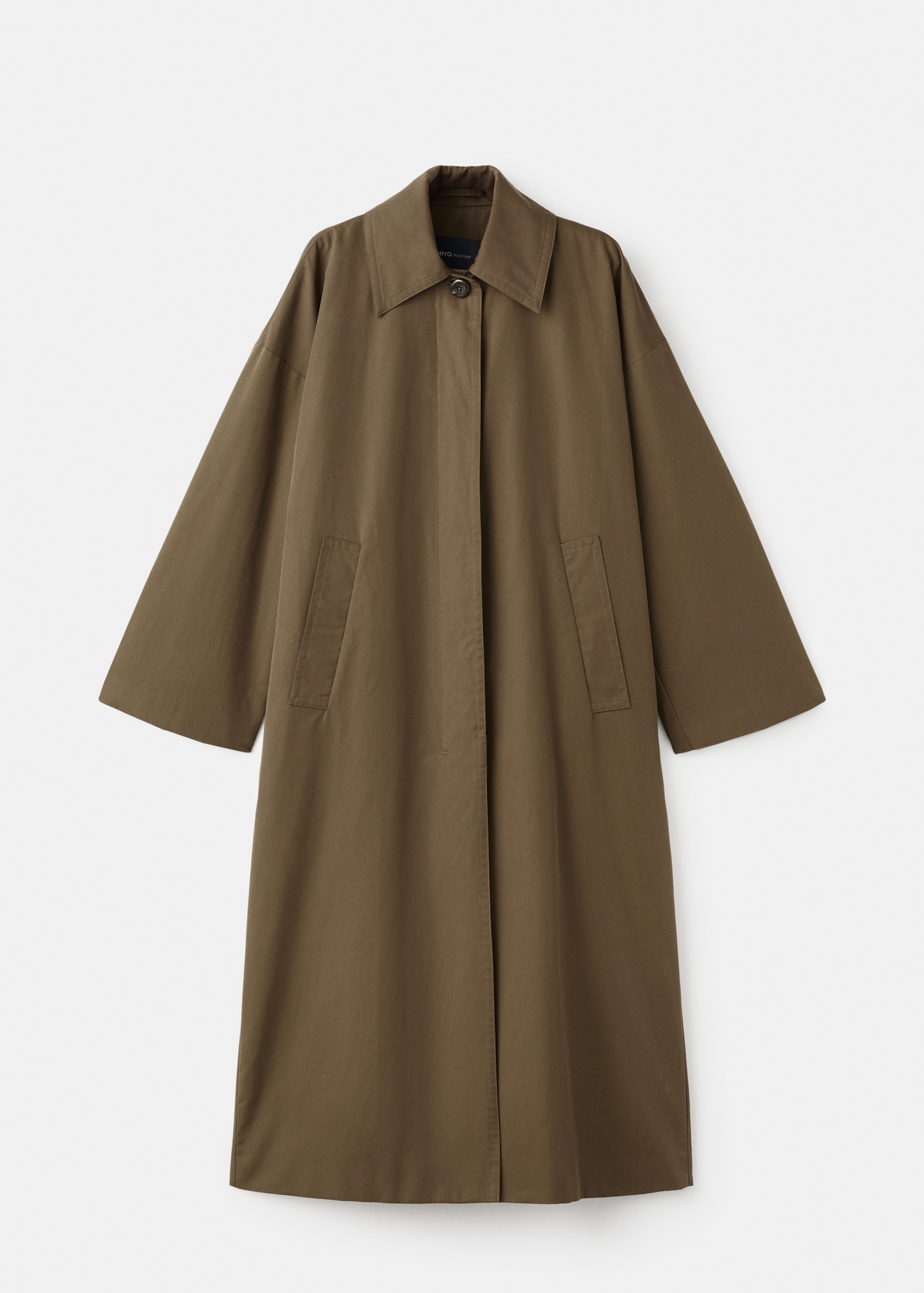 Long Cotton Trench Coat With Concealed Buttons - Women | Mango Usa