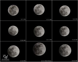 Photographer Rg Ferriols created this mosaic of the penumbral lunar eclipse of Nov. 28, 2012, from the Philippines to showcase the event's phases.