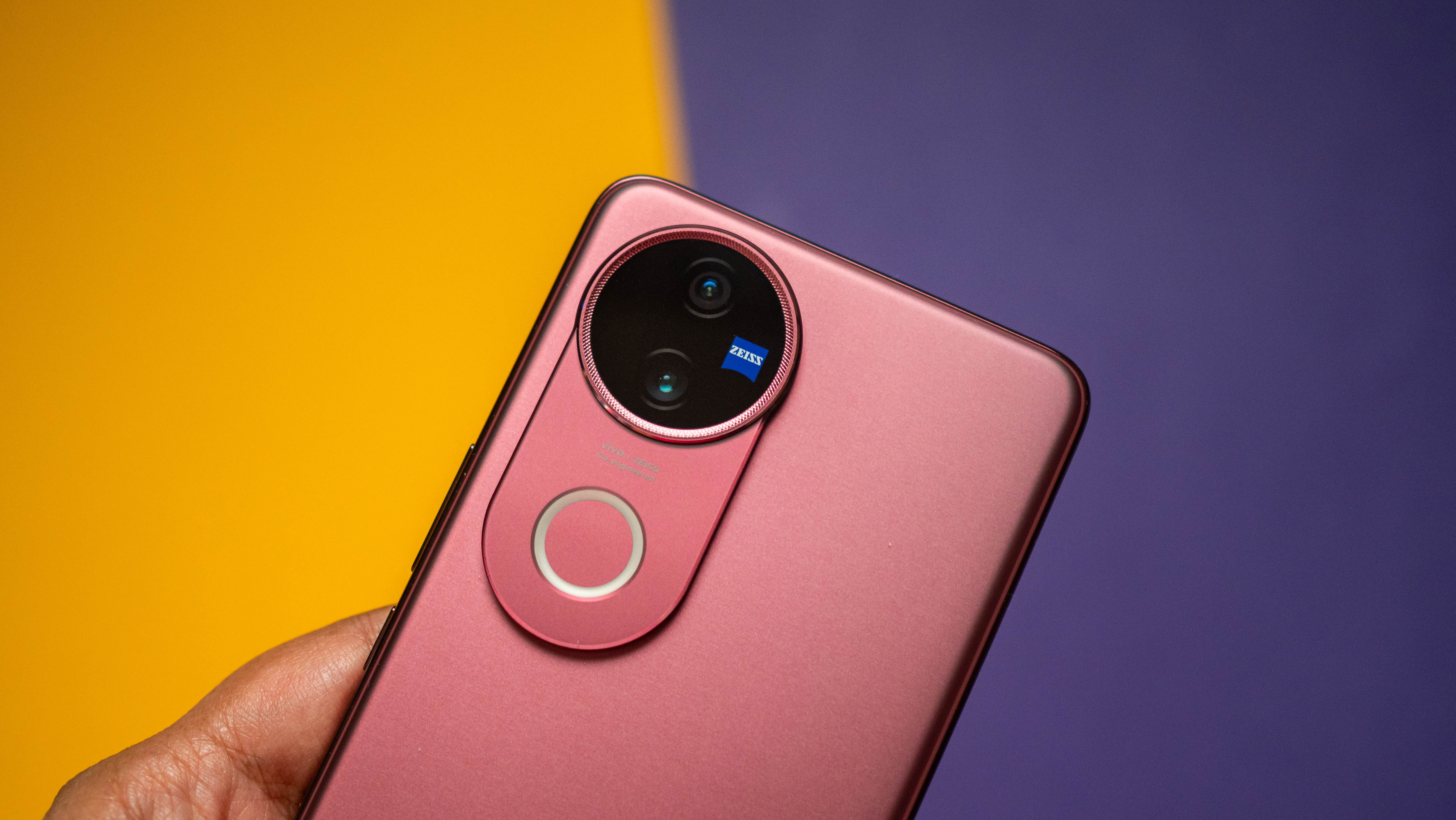 Vivo V50 against colorful background