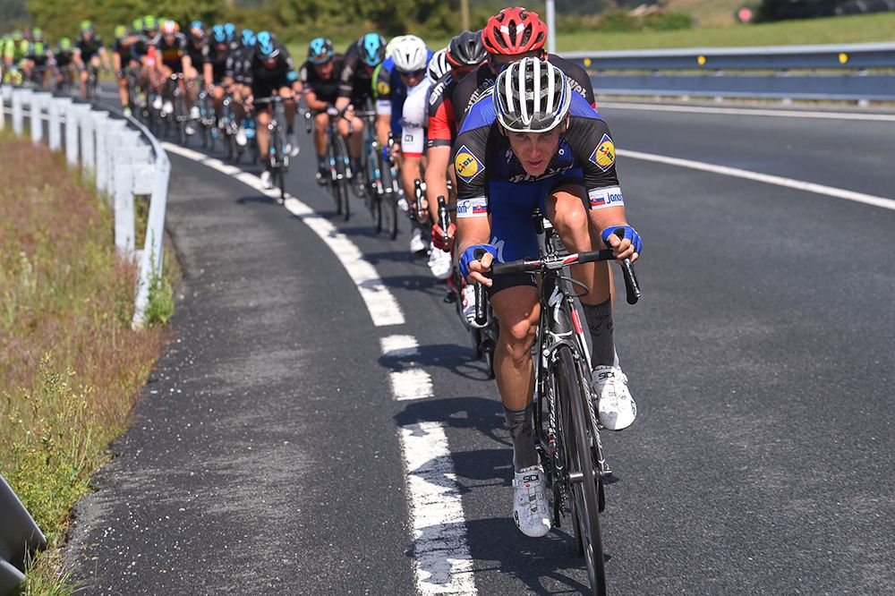 Martin Velits on the front for Etixx-QuickStep