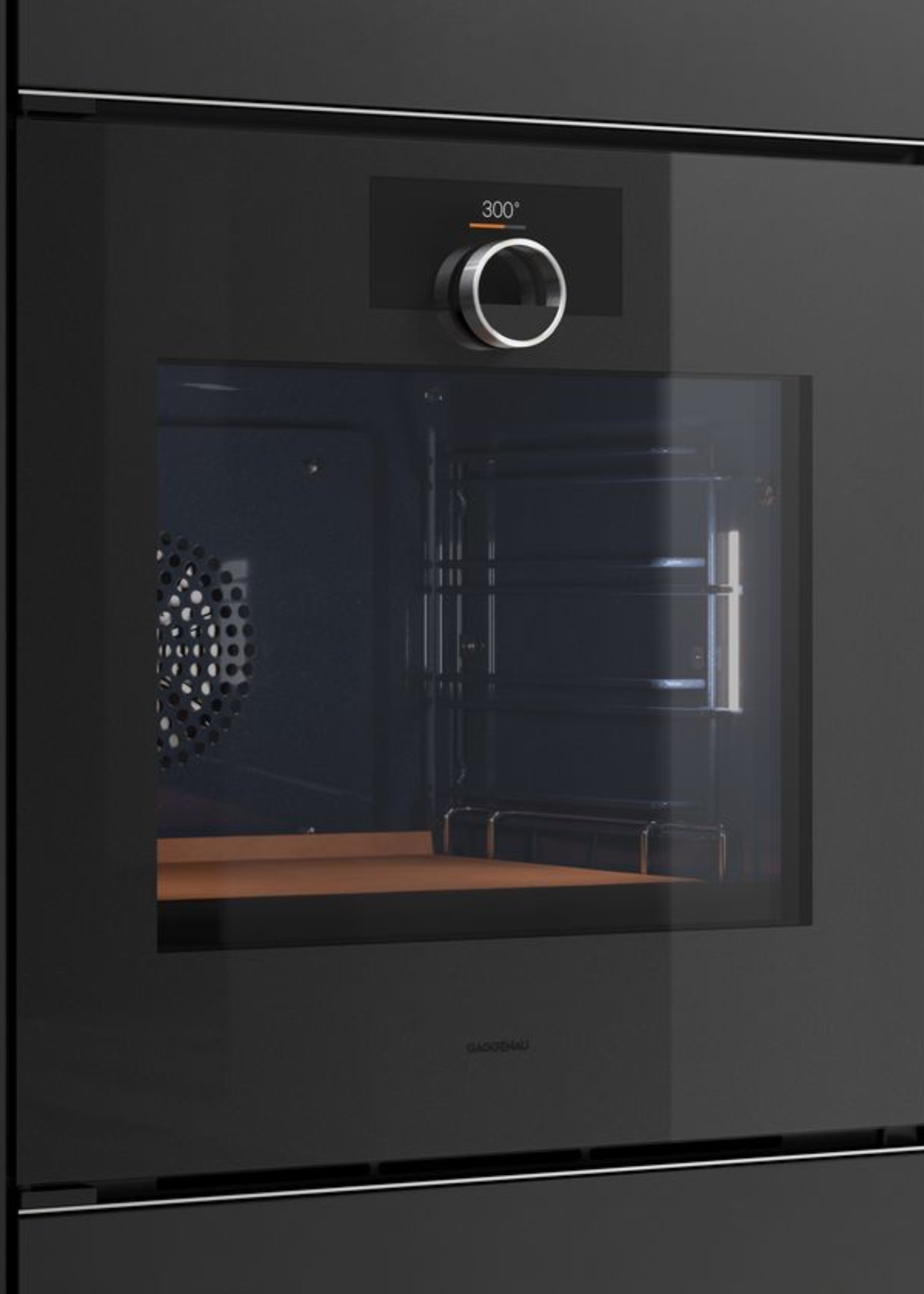 a gaggenau oven duo in a modern kitchen with a pot on an induction hob