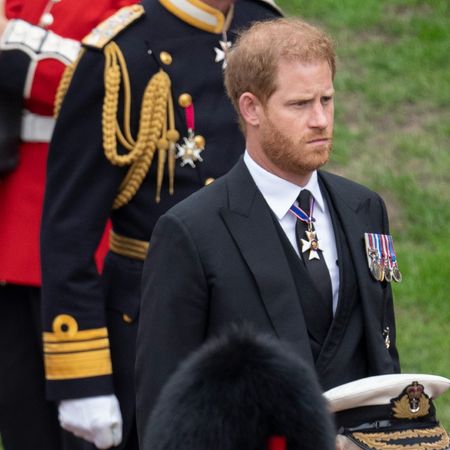 Prince William, Prince of Wales and Prince Harry, Duke of Sussex at Windsor Castle on September 19, 2022 in Windsor, England. The committal service at St George's Chapel, Windsor Castle, took place following the state funeral at Westminster Abbey. A private burial in The King George VI Memorial Chapel followed. Queen Elizabeth II died at Balmoral Castle in Scotland on September 8, 2022, and is succeeded by her eldest son, King Charles III