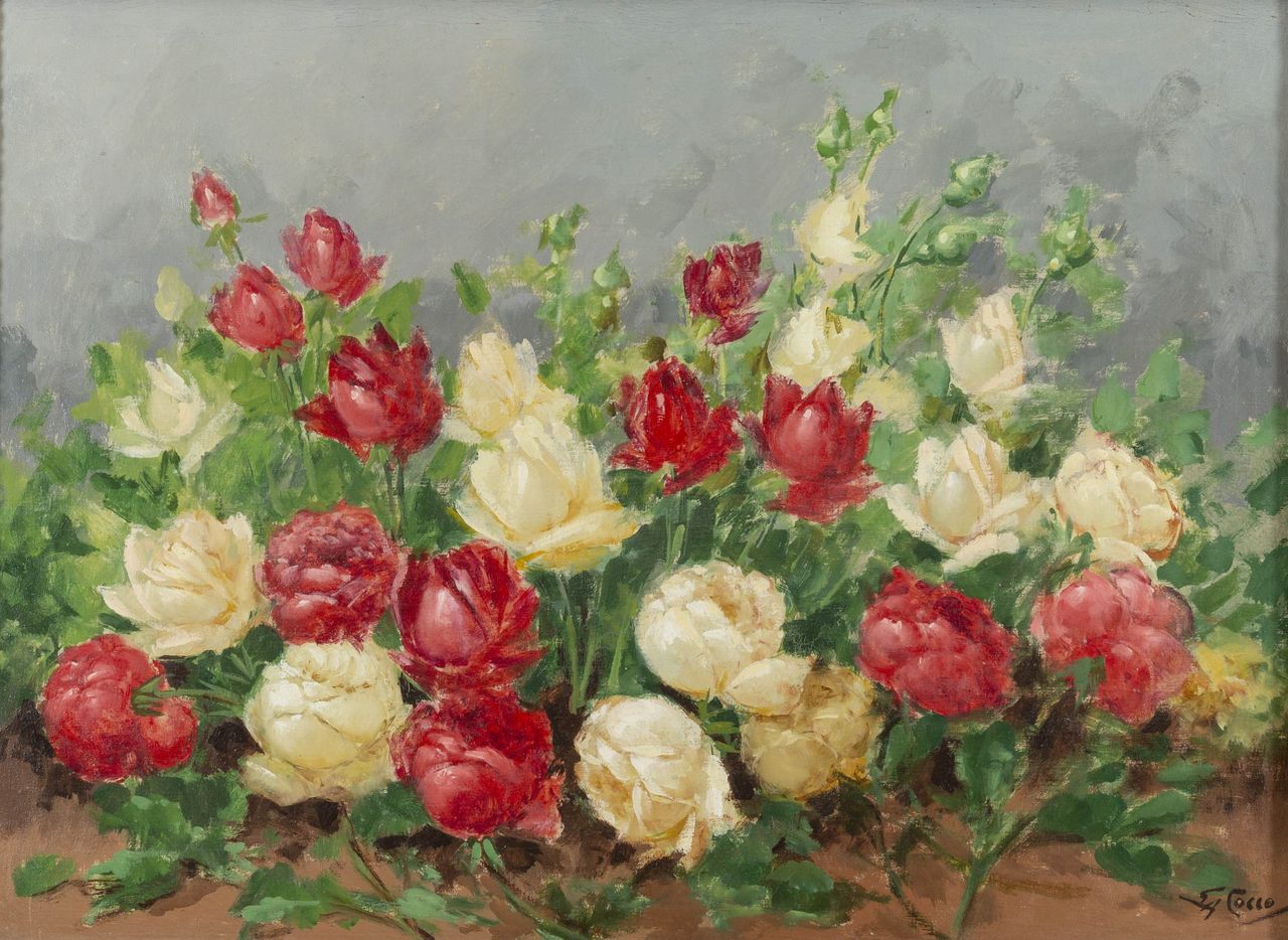 Painting of Flowers by Giuseppe Cocco (1879–1963), 26½in by 19in, private collection.