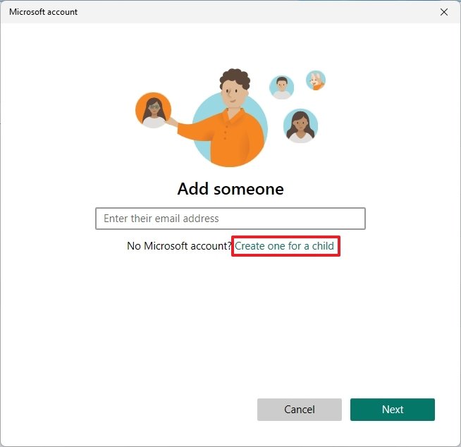 Create Windows 11 Child Account