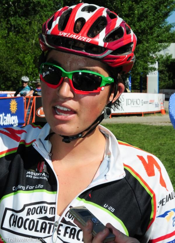Aliciarose Pastore (Rocky Mountain Chocolate Factory) at the finish