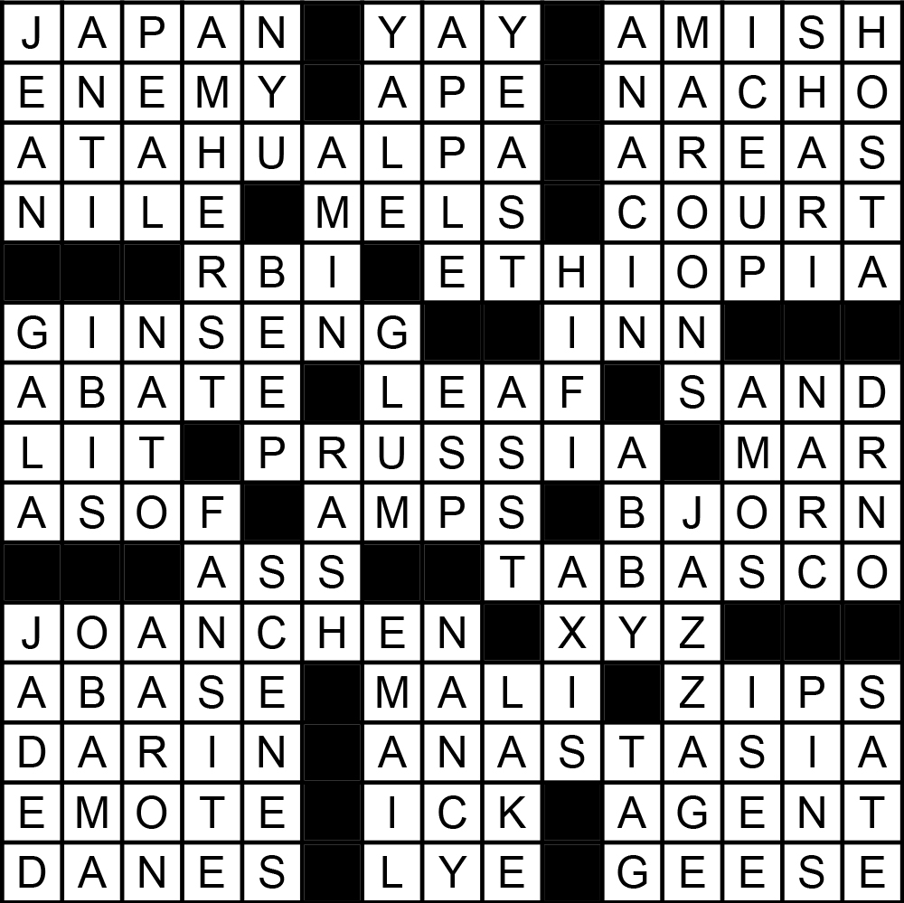 Crossword solution